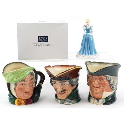 2122 - Three large Royal Doulton character jugs comprising Parson Brown, Dick Turpin and Samey Gamp and a R... 