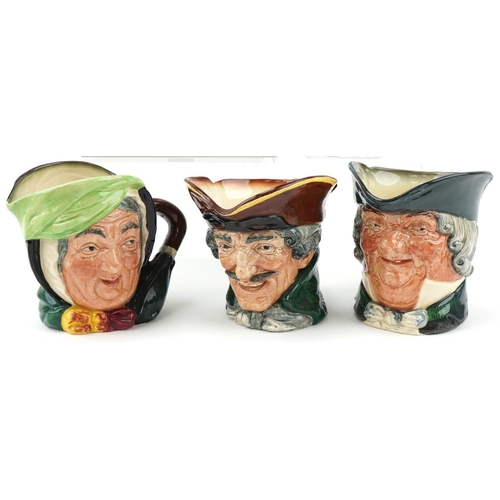 2122 - Three large Royal Doulton character jugs comprising Parson Brown, Dick Turpin and Samey Gamp and a R... 