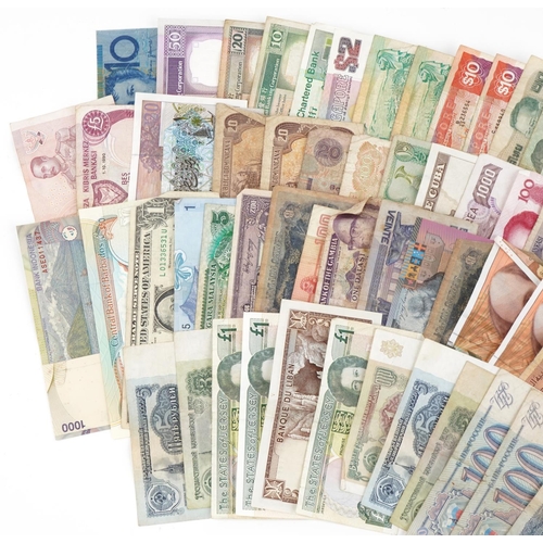 2460 - Antique and later world banknotes including China, Mexico, America, Jersey, Korea and Indonesia