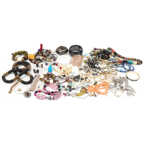 3564 - Large collection of costume jewellery including necklaces, bangles, bracelets and earrings