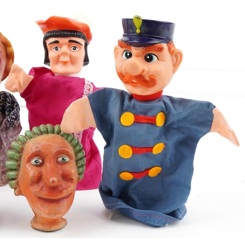 2353 - Vintage and later hand puppets including Punch and Judy, the largest overall 21cm high