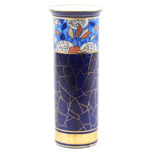 309 - Charlotte Rhead for Bursley Ware pottery  spill vase with stylized flowers numbered 1288, 26cm high