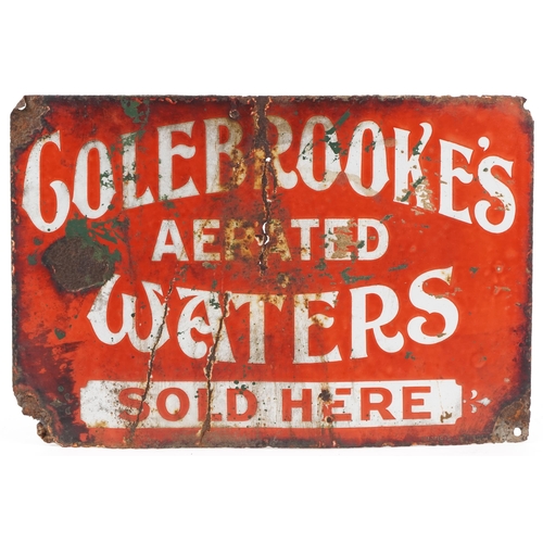 2520 - Vintage Colebrookes advertising enamel cast iron sign, 46cm x 30.5cm