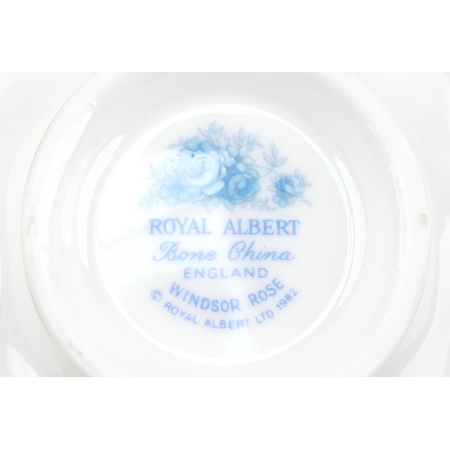 2133 - Royal Albert Windsor Rose six place tea service, the teapot 25cm wide