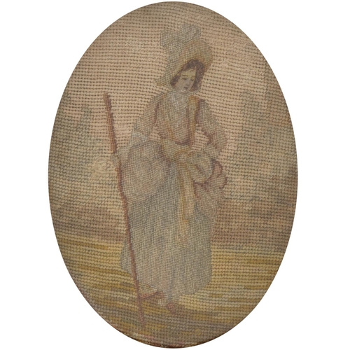 1222 - Early Victorian needlework tapestry picture of Little Bo Peep, mounted and glazed in a gilt frame, 2... 