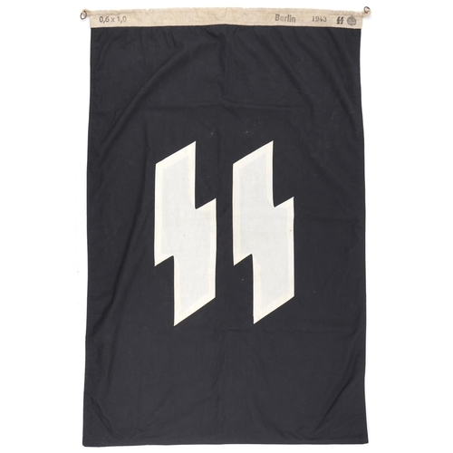 2532 - German military Nazi SS flag dated Berlin 1943, 94cm x 60cm