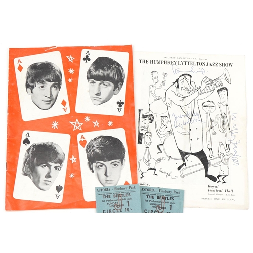 1456 - The Beatles programme along with two tickets for the Astoria Finsbury Park and The Humphrey Lyttleto... 