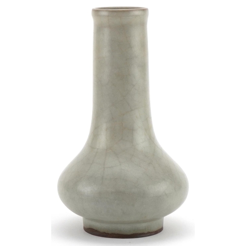 1153 - Chinese porcelain celadon crackle glazed vase, 18cm high