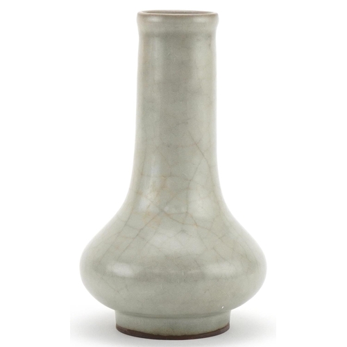 1153 - Chinese porcelain celadon crackle glazed vase, 18cm high