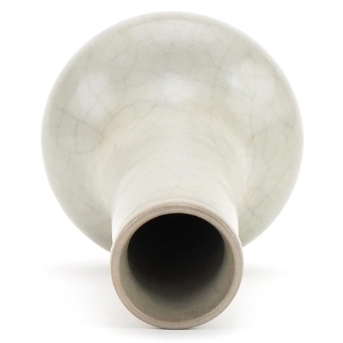 1153 - Chinese porcelain celadon crackle glazed vase, 18cm high