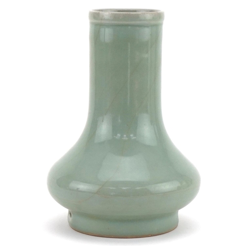 1268 - Chinese porcelain celadon glazed vase, 18cm high