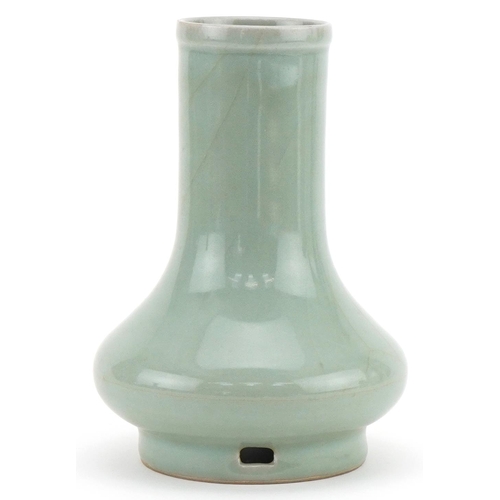 1268 - Chinese porcelain celadon glazed vase, 18cm high