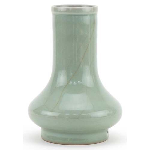 1268 - Chinese porcelain celadon glazed vase, 18cm high