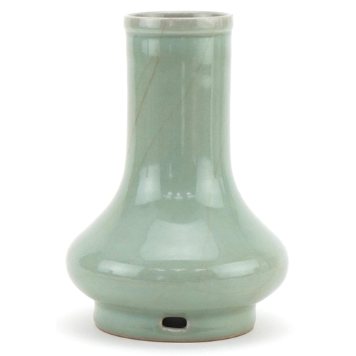 1268 - Chinese porcelain celadon glazed vase, 18cm high