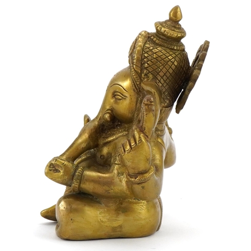 1329 - Indian bronze study of Ganesh, 16cm high