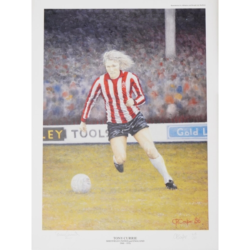 1395 - Sheffield United Football Club Tony Currie signed print signed print numbered 45/50, signed print Ph... 