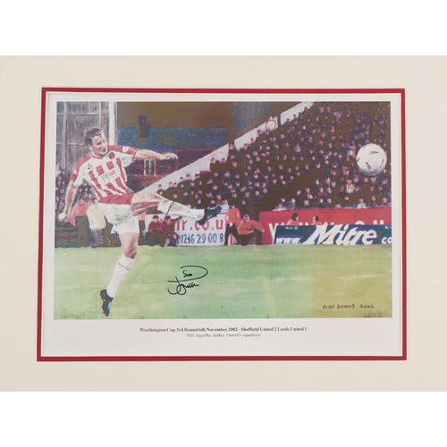 1395 - Sheffield United Football Club Tony Currie signed print signed print numbered 45/50, signed print Ph... 