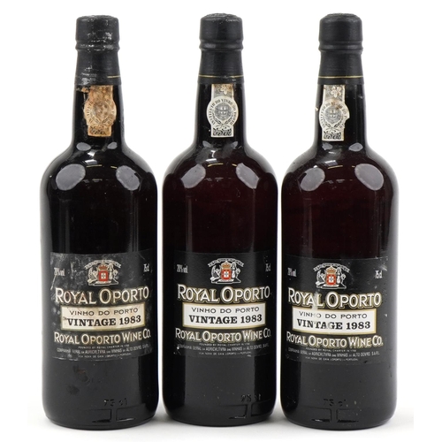 2010 - Three bottles of Royal Oporto 1983 vintage port