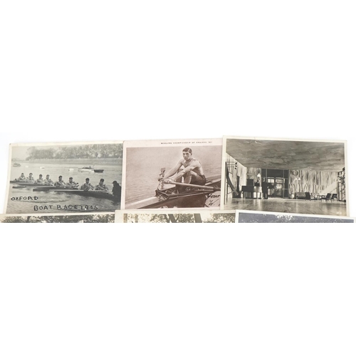 1408 - Rowing interest photographs and postcards including Sculling Championship 1911, Oxford Boat Race cre... 