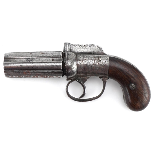 2600 - Victorian pepperbox pistol, 19cm in diameter