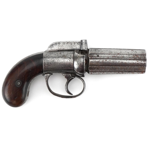 2600 - Victorian pepperbox pistol, 19cm in diameter