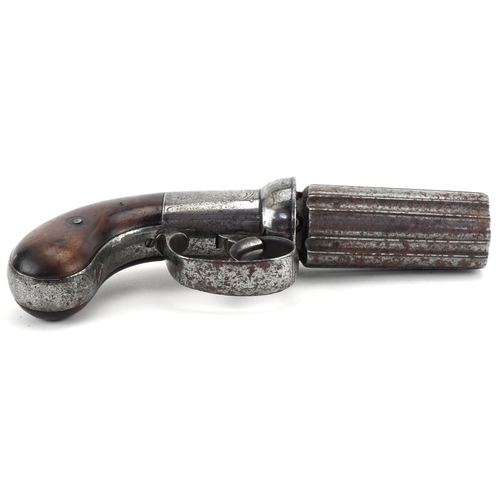 2600 - Victorian pepperbox pistol, 19cm in diameter