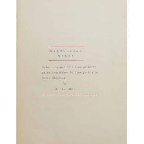 1577 - Historical Wales Being a Record of the Tour of North Wales Undertaken by Four Youths on Their Bicycl... 