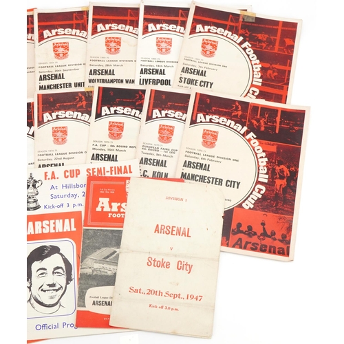 1401 - Arsenal football programmes including a 1947 match versus Stoke City