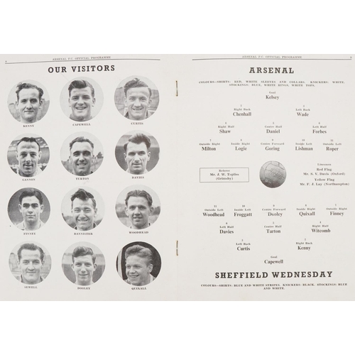 1401 - Arsenal football programmes including a 1947 match versus Stoke City