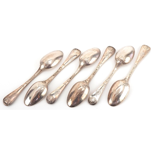 1024 - William Eley I, William Fern and William Chawner, set of six George III silver spoons, London 1811, ... 