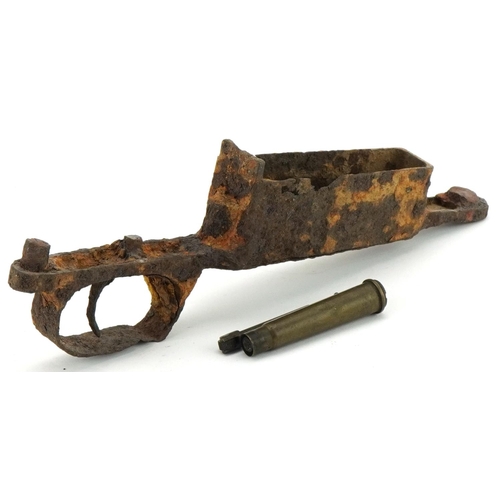 2613 - World War II K98 trigger mechanism and a trench art lighter