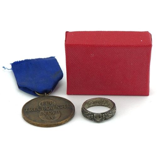 2568 - German military SS Honour ring and Eight Year Service medal