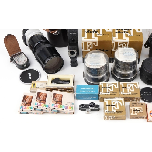 1552 - Vintage and later cameras, lenses and accessories including Pentax Spotmatic number 2513006, Nikon c... 