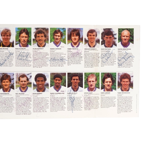 1397 - Signed presentation brochure for the England Tour of South America June 1984 including Bobby Robson,... 