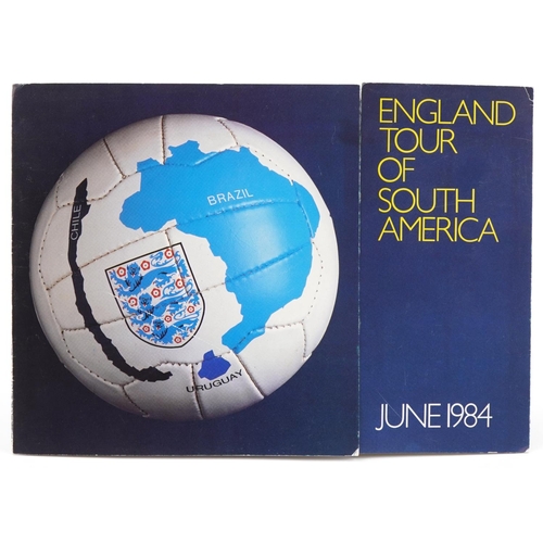 1397 - Signed presentation brochure for the England Tour of South America June 1984 including Bobby Robson,... 