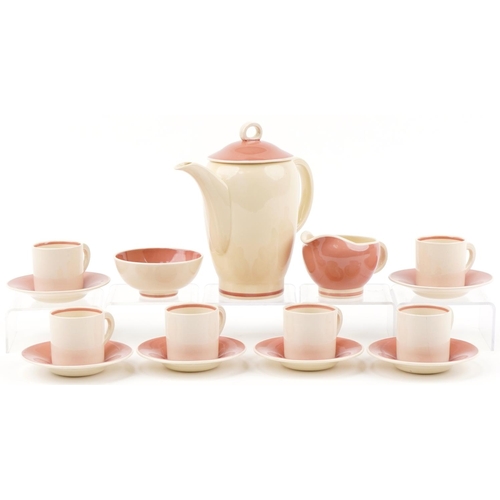 379 - Susie Cooper pottery coffee set numbered 1576 to the base, 18cm high