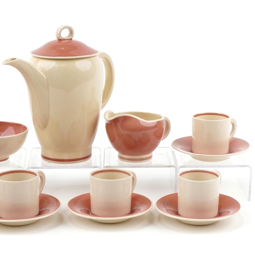 379 - Susie Cooper pottery coffee set numbered 1576 to the base, 18cm high