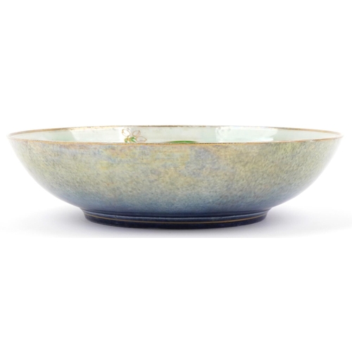 358 - Walter Slater for Shelley lustre bowl decorated with leaves and flowers, signature to base, 31cm in ... 