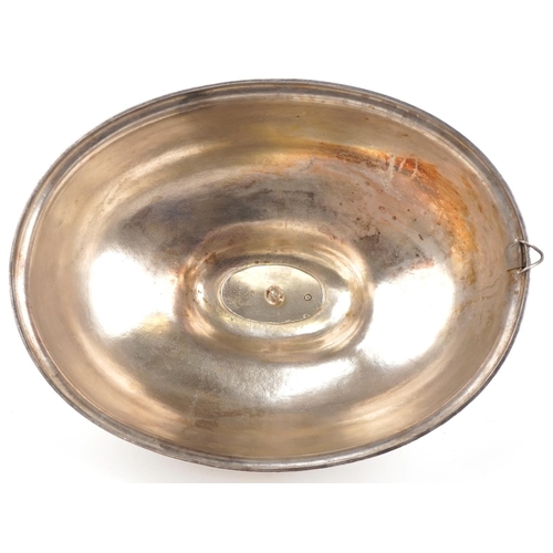 1373 - Large Victorian silver plated meat cover, 40cm in diameter