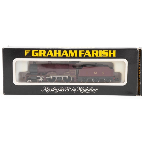 2334 - Two Graham Farish N gauge model railway locomotives with tenders and boxes, numbered 1201 and 1825