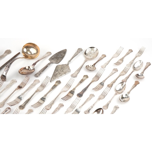 2284 - Large collection of silver plated King's pattern cutlery including table forks, knives, spoons and l... 