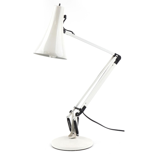 2164 - White enamel Anglepoise table lamp, 86cm high extended