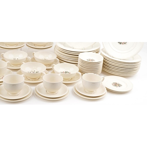 2140 - Large collection of Wedgwood Conway dinner and teaware including teapot, lidded tureen, dinner plate... 