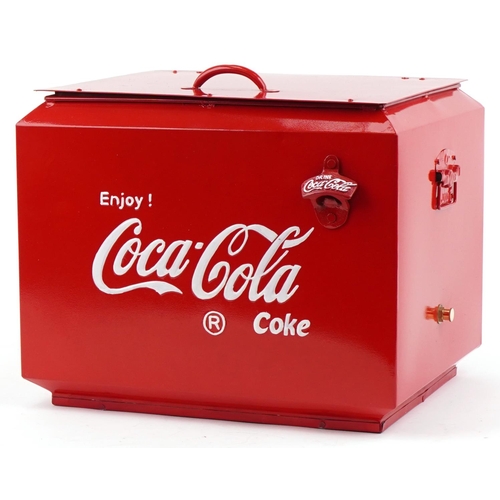 2257 - Retro Coca Cola advertising ice cooler, 36cm H x 45cm W x 36cm D