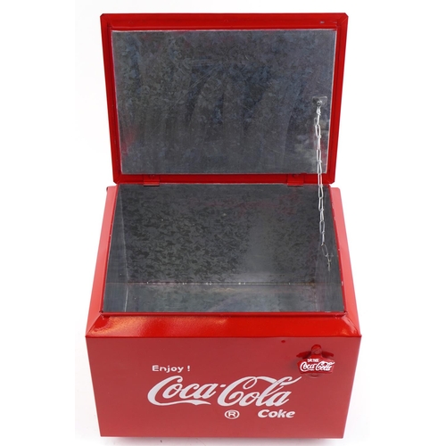 2257 - Retro Coca Cola advertising ice cooler, 36cm H x 45cm W x 36cm D