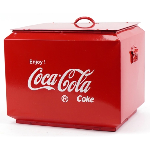 2257 - Retro Coca Cola advertising ice cooler, 36cm H x 45cm W x 36cm D