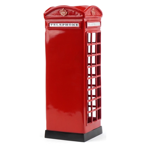 2170 - Painted metal flower stand in the form of a telephone box, 57cm high