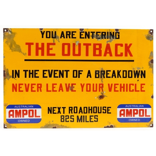 2245 - Australian Outback enamelled warning sign, 59cm x 39cm