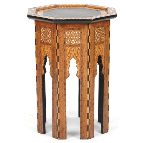 535 - Late 19th/early 20th century Syrian M.o.P. inlaid octagonal table, possibly retailed by Liberty & Co... 