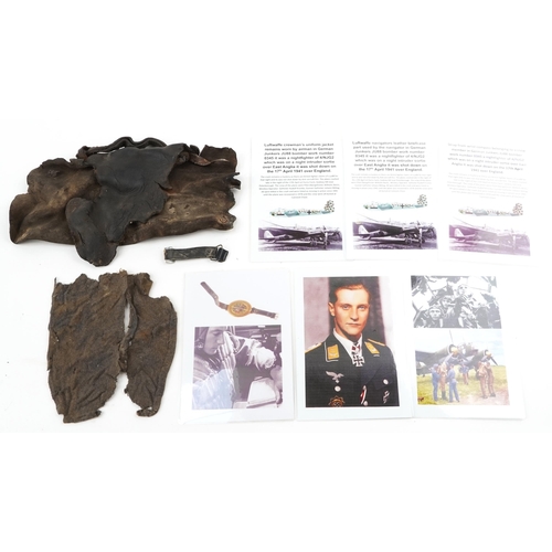 2596 - Military interest World War II night fighters crash relics with related information